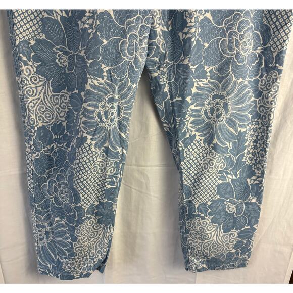 Talbots Relaxed Chino Pants 14 Floral Print Blue Colorful All Over Print - Picture 6 of 7